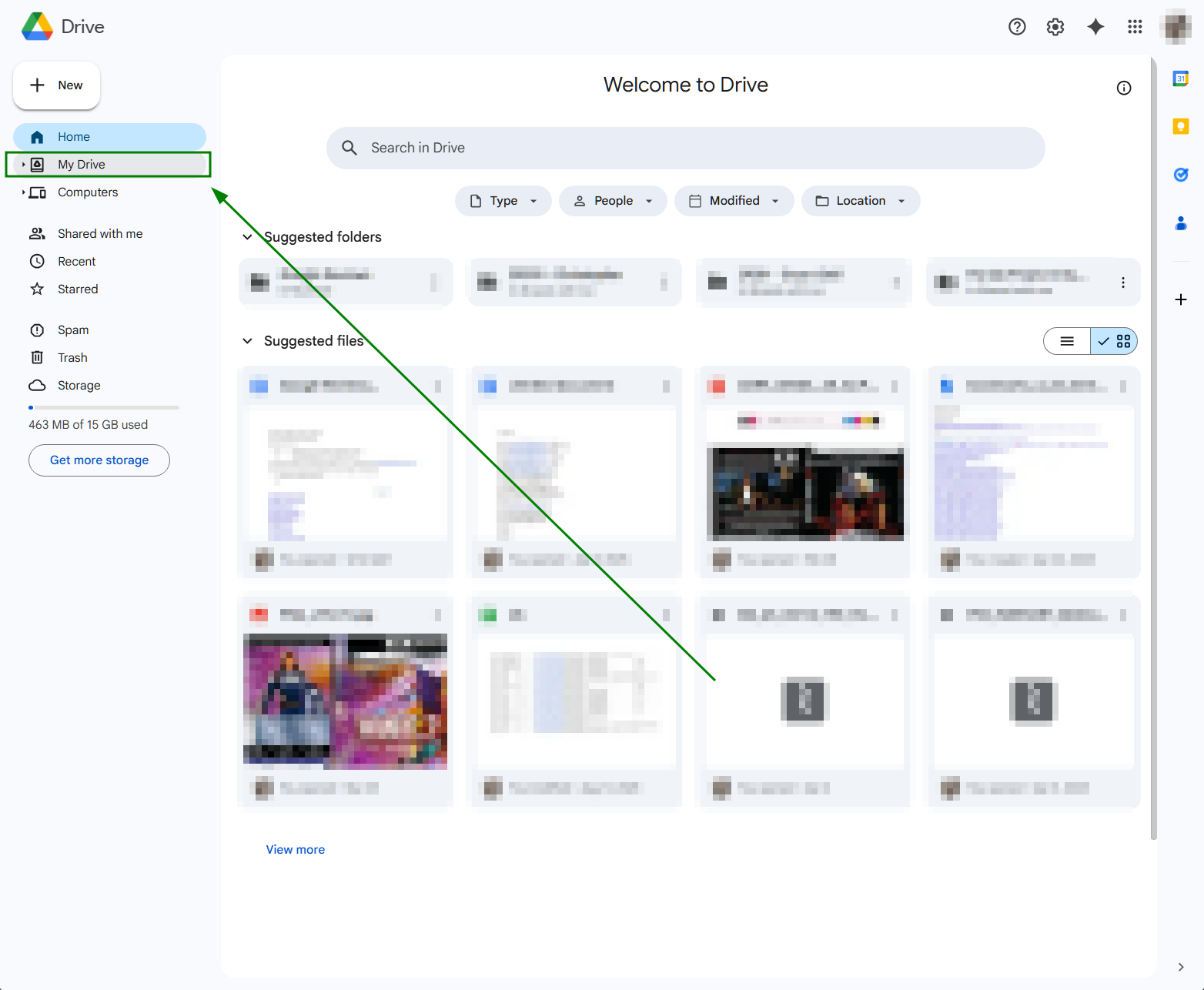 Step 1 - Open Google Drive and click My Drive