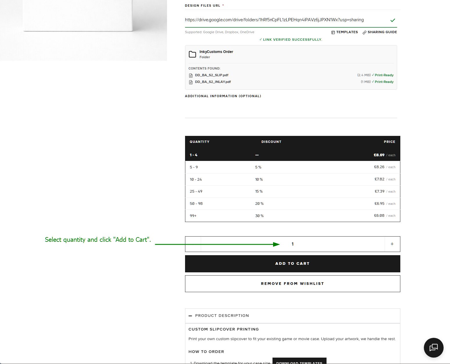 Step 13 - Select your quantity and click Add to Cart