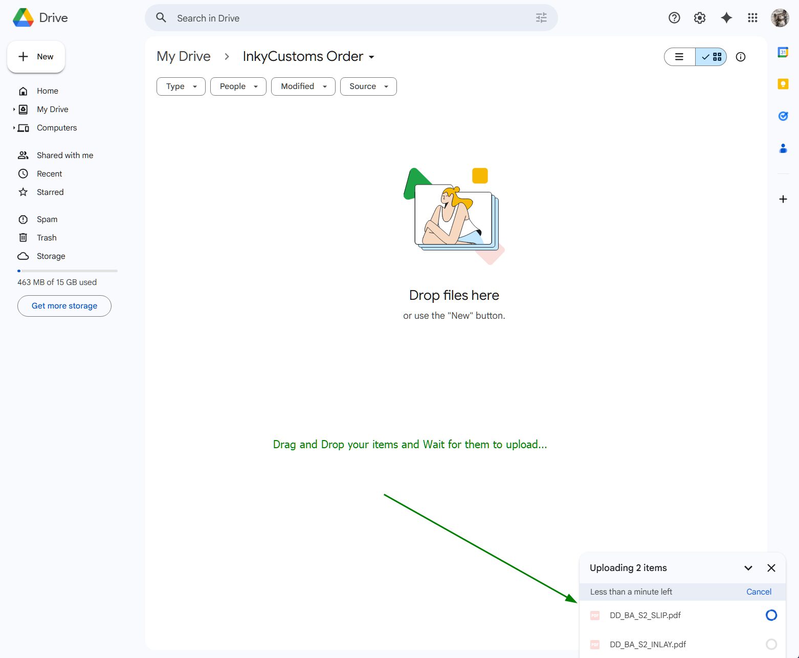 Step 6 - Drag and drop your design files and wait for them to upload